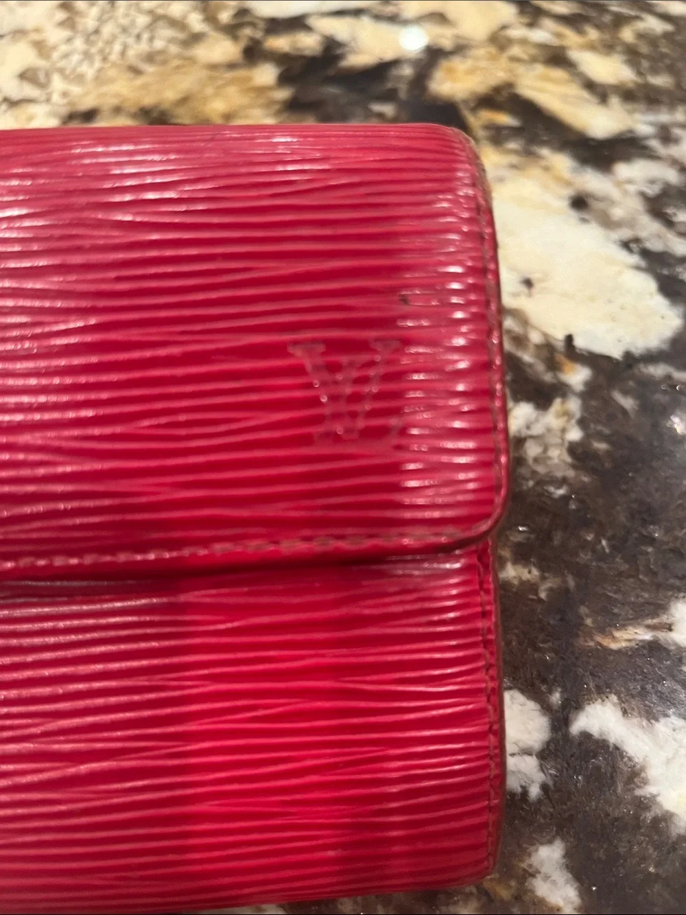 Louis Vuitton EPI Red Textured Fold-Over Women's Wallet